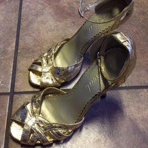 Gold Wet Seal Heels